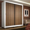 Ver imagem 1 de Guarda-roupa Solteiro Madesa Denver 2 Portas de Correr com Pés - Branco/rustic