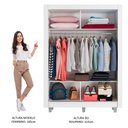 Ver imagem 5 de Guarda-roupa Solteiro Madesa Denver 2 Portas de Correr com Pés - Branco/rustic