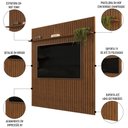 Ver imagem 3 de Painel para Tv 75 Polegadas Ripado 275x240cm Pratisk D04 Freijó - Mpozenato