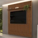 Ver imagem 2 de Painel para Tv 75 Polegadas Ripado 275x240cm Pratisk D04 Freijó - Mpozenato