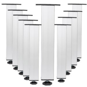 Kit 10 Pé Alumínio 25cm Fosco Cozinha Móveis 40x40 Regulável