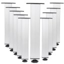 Ver imagem 1 de Kit 10 Pé Alumínio 25cm Fosco Cozinha Móveis 40x40 Regulável