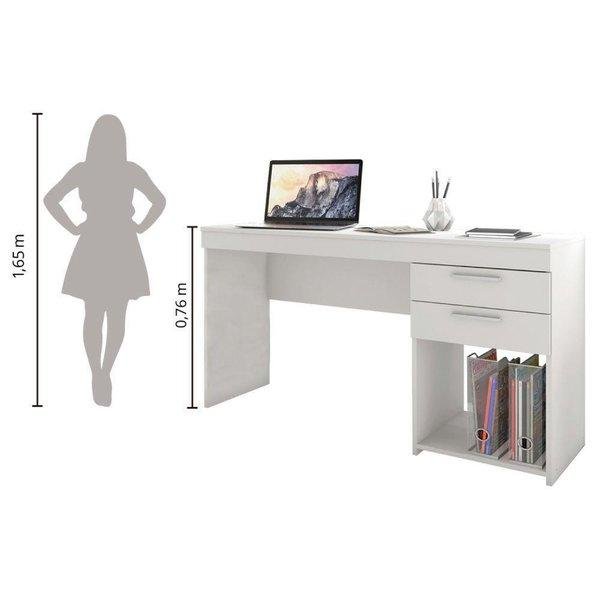 Escrivaninha para escritório 2 gavetas Office Notável - Branco - 4