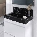 Ver imagem 1 de Lavatório em Porcelanato para Banheiro Slim 60cm com Cuba Esculpida Yescasa Preto/Black