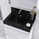 Ver imagem 2 de Lavatório em Porcelanato para Banheiro Slim 60cm com Cuba Esculpida Yescasa Preto/Black