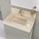 Ver imagem 1 de Lavatório em Porcelanato para Banheiro Slim 60cm com Cuba Esculpida Bege/Travertino Yescasa