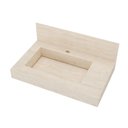 Ver imagem 2 de Lavatório em Porcelanato para Banheiro Slim 60cm com Cuba Esculpida Bege/Travertino Yescasa