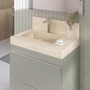 Ver imagem 4 de Lavatório em Porcelanato para Banheiro Slim 60cm com Cuba Esculpida Bege/Travertino Yescasa