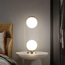 Ver imagem 3 de Luminária Abajur 43x20cm Jabuticaba 2 Globos Kjtd-697-gold Gimpo + 1 Lâmpada 12w Led Bivolt