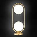 Ver imagem 5 de Luminária Abajur 43x20cm Jabuticaba 2 Globos Kjtd-697-gold Gimpo + 1 Lâmpada 12w Led Bivolt