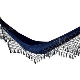 Rede de Dormir Casal Balanço de Algodão Reforçada 3,80m x 1,50m Varias Cores:Azul marinho - 2
