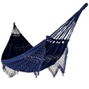 Ver imagem 1 de Rede de Dormir Casal Balanço de Algodão Reforçada 3,80m X 1,50m Varias Cores:azul Marinho