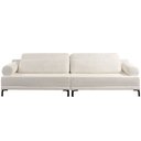 Ver imagem 3 de Sofá 3 Lugares para Sala Living Pés Metálicos 194cm Mondo K01 Bouclê Creme - Lyam Decor
