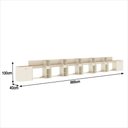Ver mais imagens de Conjunto de Escritório Smart 5 Livreiro 2 Buffet e 6 Mesas 90cm - Off White e Cedro