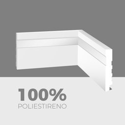 Kit 20 Barras Rodapé Poliestireno 7cm Frisado Branco 2m Rm Decor - 4