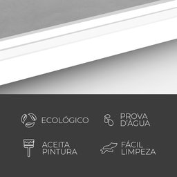Kit 20 Barras Rodapé Poliestireno 7cm Frisado Branco 2m Rm Decor - 5