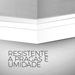 Kit 20 Barras Rodapé Poliestireno 7cm Frisado Branco 2m Rm Decor - 2