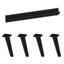 Ver imagem 1 de Kit Puxador com 4 Pés Palito Retrô para Balcão de Canto 90cm Veneza Multimóveis Mp2311 Preto