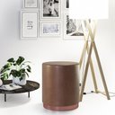 Ver imagem 1 de Banco Puff Estofado Redondo Decorativo Viena Café Adz