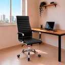 Ver imagem 6 de Kit 6 Cadeiras Escritório Esteirinha Alta Giratória Ergonômica para Escritório Preto