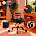 Ver imagem 3 de Kit 6 Cadeiras Escritório Esteirinha Alta Giratória Ergonômica para Escritório Preto