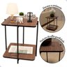 Mesa Mesinha Quadrada Apoio Sala Dobravel Moderna Baixa:Freijo - 3