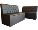 Ver imagem 2 de Poltrona Sofá Booth Capitonê Costurado 1.10m Preta Sku_215