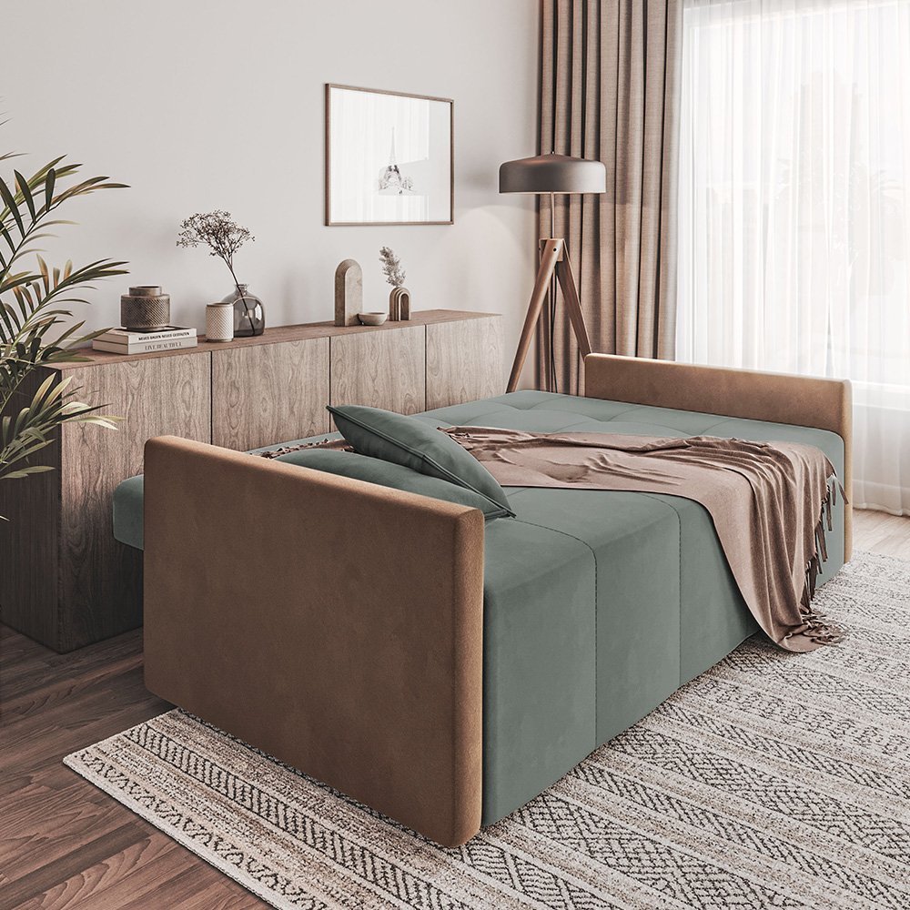 Sofa Cama 4 Lugares Retrátil e Reclinável Paris 2,10m Veludo Cinza - Luxo Estofados - 2