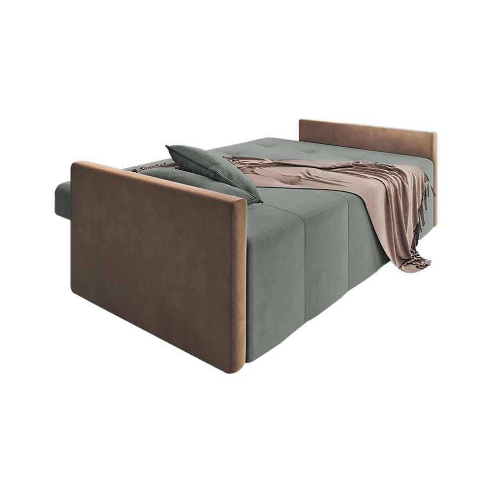 Sofa Cama 4 Lugares Retrátil e Reclinável Paris 2,10m Veludo Cinza - Luxo Estofados - 5