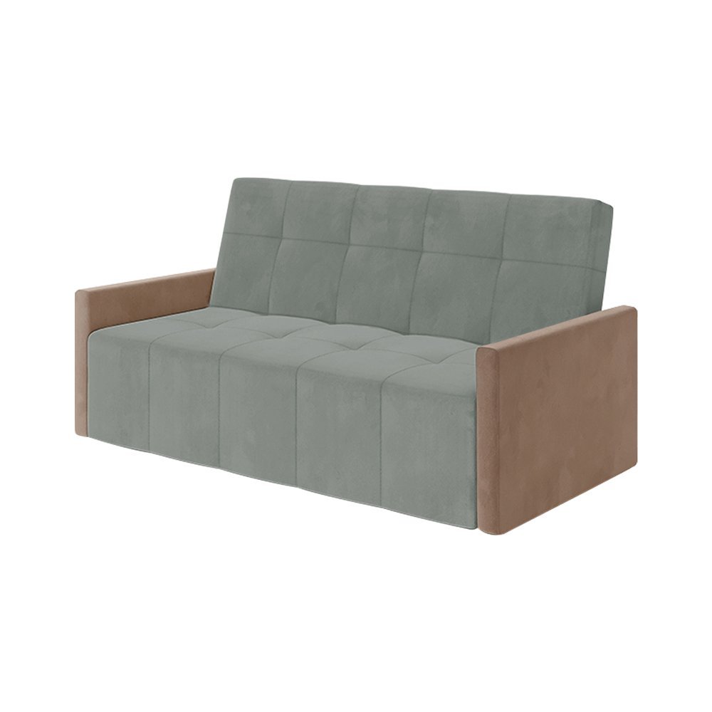 Sofa Cama 4 Lugares Retrátil e Reclinável Paris 2,10m Veludo Cinza - Luxo Estofados - 4