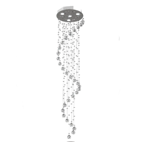 Lustre Espiral Grande Para Vão De Escadas:110V/220V/ESPELHADO/1,50M