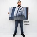 Ver imagem 2 de Quadro Decorativo Caixa Alta com Vidro Arquitetura Corredor Minimalista TaColado Moldura Madeira 90