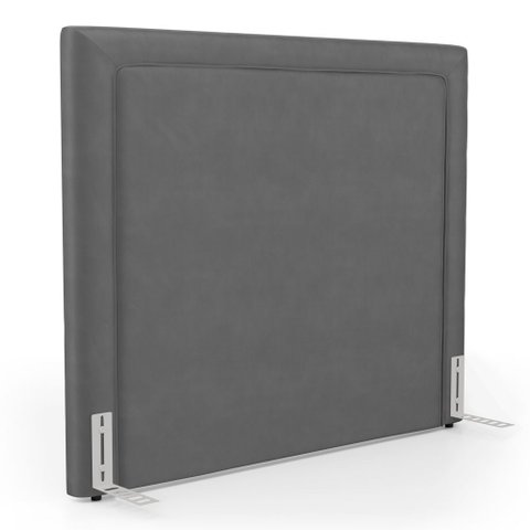 Cabeceira Cama Box Queen Size Alba 160cm com Frame Veludo Cinza - Desk Design