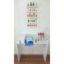 Ver imagem 7 de Kit Mesa Manicure Gaveta 84x80 + Carrinho Esmalteiro na Cor Branca