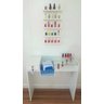 Kit Mesa Manicure Gaveta 84x80 + Carrinho Esmalteiro na Cor Branca - 7