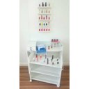 Ver mais imagens de Kit Mesa Manicure Gaveta 84x80 + Carrinho Esmalteiro na Cor Branca