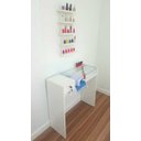 Ver imagem 6 de Kit Mesa Manicure Gaveta 84x80 + Carrinho Esmalteiro na Cor Branca