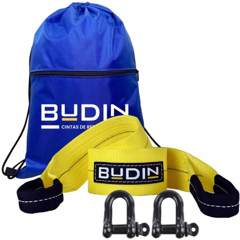 Cinta Fita para Reboque 10 Ton X 2 Mts com Duas Manilhas 5/8" e Bolsa para Transporte