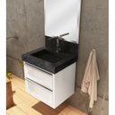 Ver imagem 4 de Lavatório em Porcelanato para Banheiro 50cm Top com Cuba Esculpida Yescasa Preto/Black