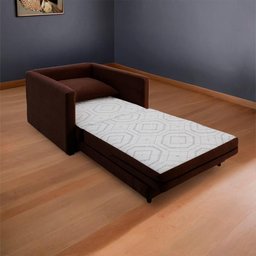Poltrona Sofá Cama Solteiro 85cm Trento Marrom Estofama - 3
