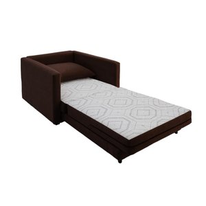 Poltrona Sofá Cama Solteiro 85cm Trento Marrom Estofama