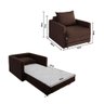 Poltrona Sofá Cama Solteiro 85cm Trento Marrom Estofama - 5
