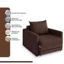 Ver imagem 7 de Poltrona Sofá Cama Solteiro 85cm Trento Marrom Estofama