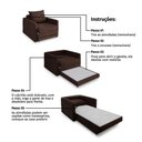 Ver imagem 6 de Poltrona Sofá Cama Solteiro 85cm Trento Marrom Estofama