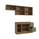 Ver imagem 4 de Armário de Cozinha Completa 100% Mdf 240cm Nogueira/verde Celeste Kappesberg