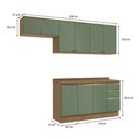 Ver imagem 3 de Armário de Cozinha Completa 100% Mdf 240cm Nogueira/verde Celeste Kappesberg