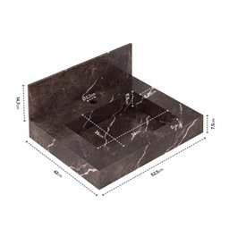 Lavatório em Porcelanato para Banheiro 50cm Top com Cuba Esculpida Blu - 3