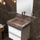 Ver imagem 4 de Lavatório em Porcelanato para Banheiro 50cm Top com Cuba Esculpida Blu