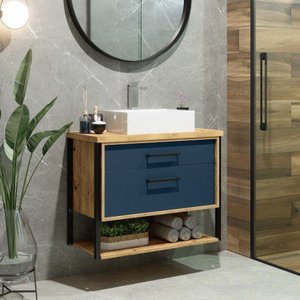 Gabinete Suspenso para Banheiro 80cm 2 Gavetas Isabela