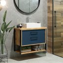 Ver imagem 1 de Gabinete Suspenso para Banheiro 80cm 2 Gavetas Isabela